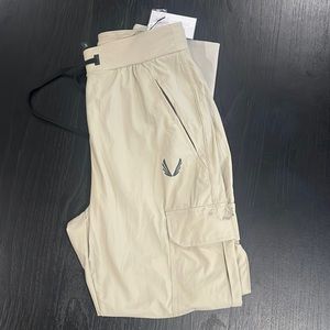 ASRV 0437 tetra-lite cargo high rib joggers in sand smoke